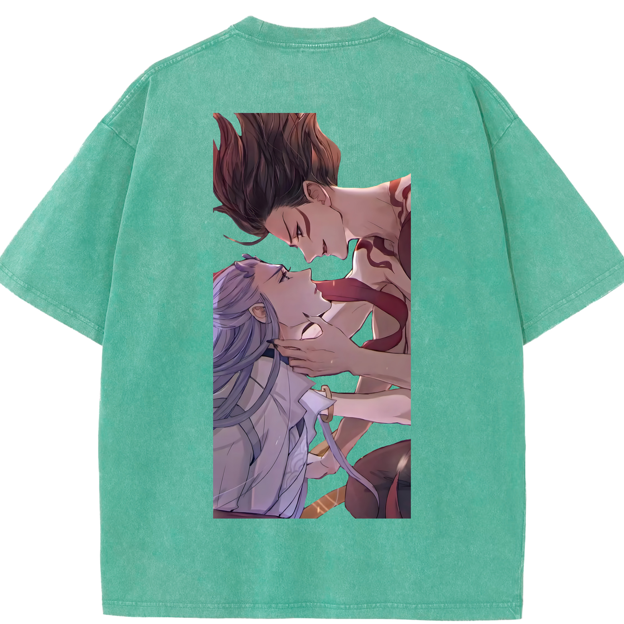 （画像用） Ne Zha 2 ナタ 魔童の大暴れ 綿100% ヴィンテージ風 半袖Tシャツ（背面プリント）